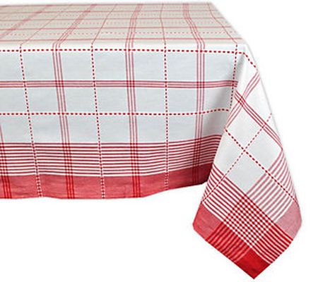 Design Imports Country Plaid Woven Tablecloth 6 0" x 120"