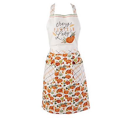 Design Imports Crazy Pumpkin Lady Printed Apron