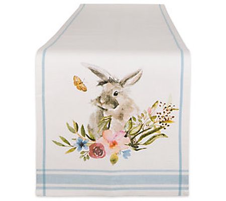 Design Imports Garden Bunny Printed Table Runne r 14x72