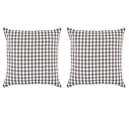 Design Imports Gingham Pillow Covers S/2