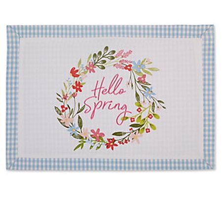 Design Imports Hello Spring Wreath Set of 6 Pla cemats