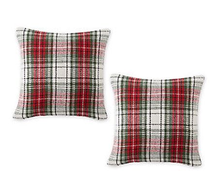 Design Imports Holiday Plaid Cotton Pillow Cove rs
