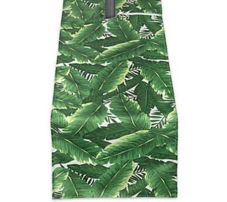 Design Imports Leaf Outdoor Table Runner w/Zip 4" x 108"