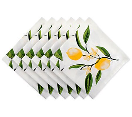 Design Imports Lemon Bliss Print Napkin Set of