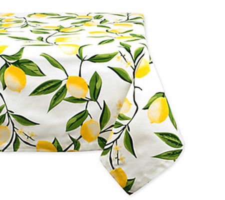 Design Imports Lemon Bliss Print Tablecloth 52" x 52"