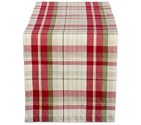 Design Imports Orchard Plaid Table Runner 14" x 108"