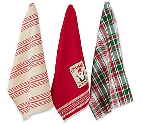 Design Imports Set of 3 Assorted Little Gnome K itchen Towels