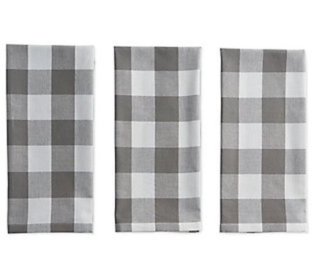 Design Imports Set of 3 Buffalo Check Kitchen T owels