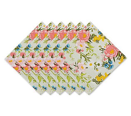 Design Imports Set of 6 Spring Bouquet Napkins