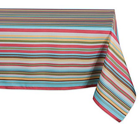 Design Imports Summer Stripe Outdoor Tablecloth 60" x 120"