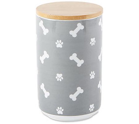 Design Imports Tossed Bone & Paw Print Ceramic reat Canister