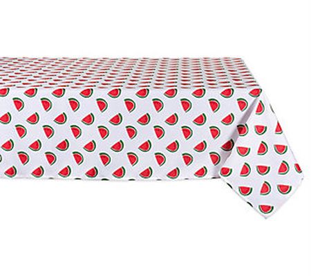 Design Imports Watermelon Print Outdoor Tablecl oth 60" x 84"