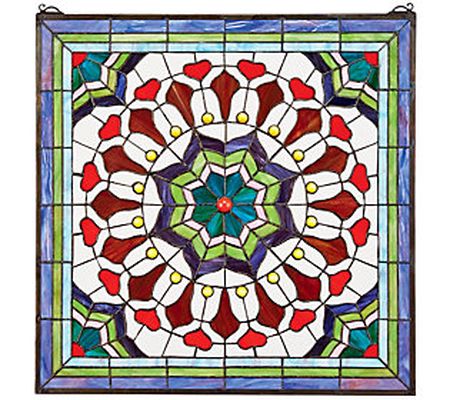 Design Toscano Floral Tiffany-Style Color Stain ed Glass Windo