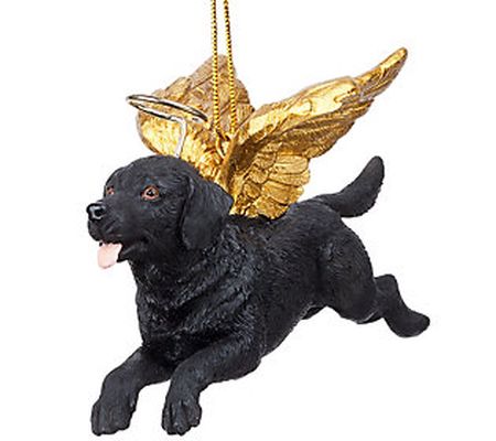 Design Toscano Holiday Angel Black Lab Dog Orna ment