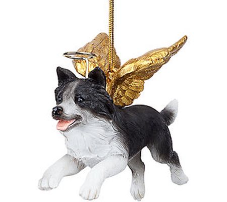 Design Toscano Holiday Angel Border Collie Dog Ornament