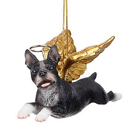 Design Toscano Holiday Angel Boston Terrier Dog Ornament