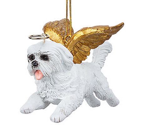 Design Toscano Holiday Angel Maltese Dog Orname nt