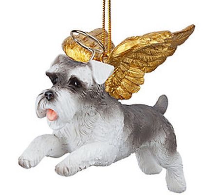 Design Toscano Holiday Angel Mini Schnauzer Dog Ornament