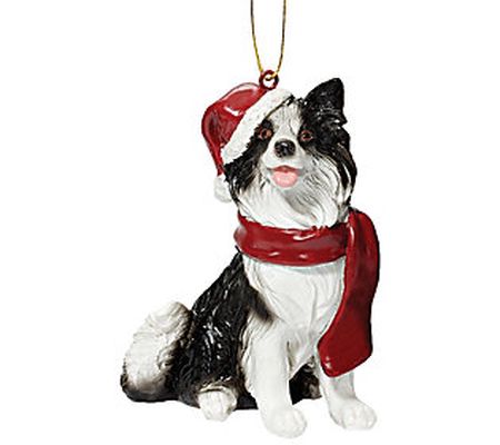 Design Toscano Holiday Border Collie Dog Orname nt