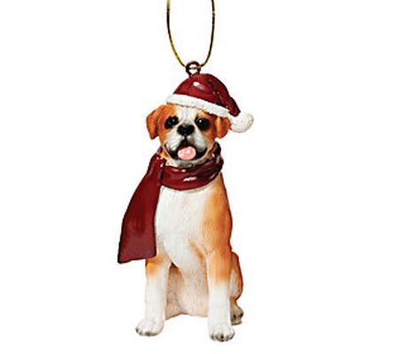 Design Toscano Holiday Boxer Dog Ornament