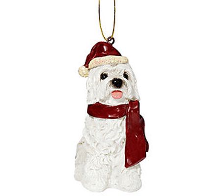 Design Toscano Holiday Maltese Dog Ornament