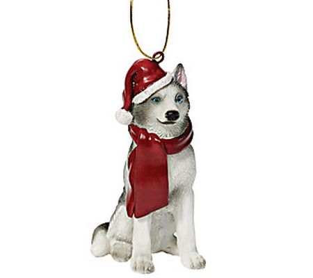 Design Toscano Holiday Siberian Huskey Dog Orna ment