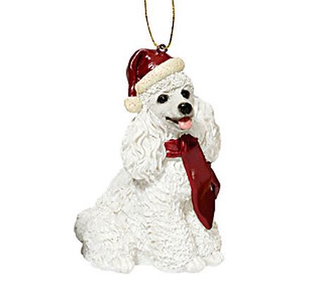 Design Toscano Holiday White Poodle Dog Ornamen t