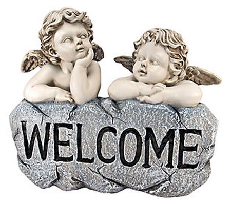 Design Toscano Raphaels Cherub Twins Welcome Ga rden Statue