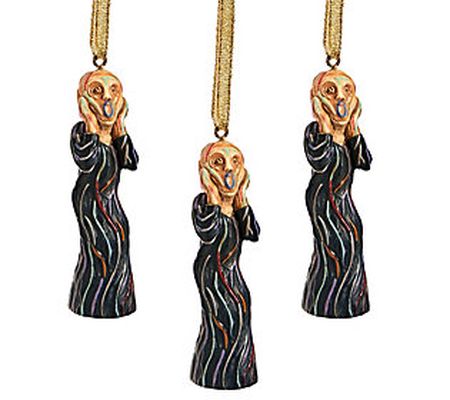 Design Toscano Set of 3 Holiday Silent Scream O rnaments