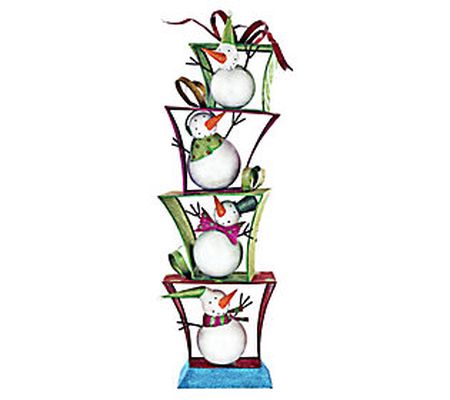 Design Toscano Stack of Christmas Snowmen Statu e