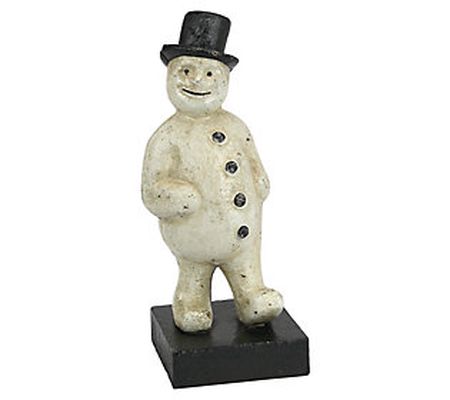 Design Toscano Top Hat Snowman Die-Cast Iron Co in Bank