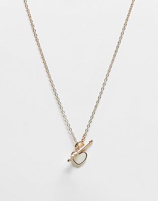 DesignB London cupids bow pendant necklace in gold