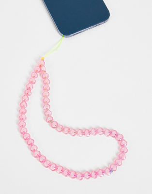 DesignB London heart phone bead strap-Pink
