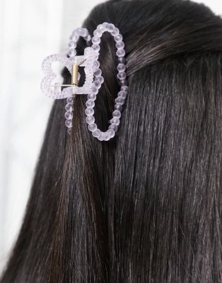 DesignB London heart shaped hair claw in lilac-Purple