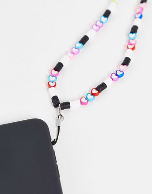 DesignB London LOL monochrome phone bead strap-Multi
