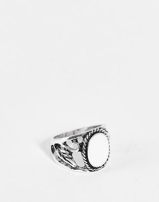 DesignB London moonstone boho ring in silver tone