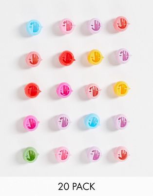 DesignB London pack of 20 hair beads in multicolor