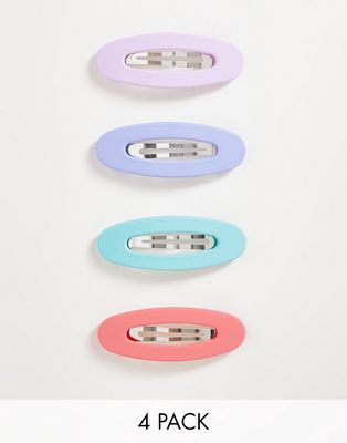 DesignB London pack of 4 pastel snap clips-Multi