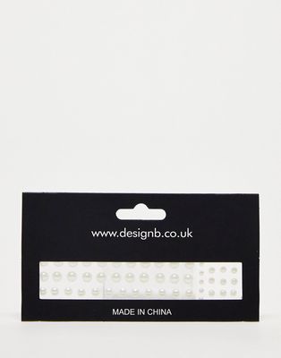 DesignB London pearl hair gems in white