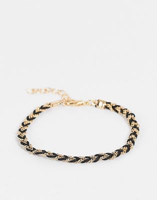 DesignB London plait rope bracelet in black