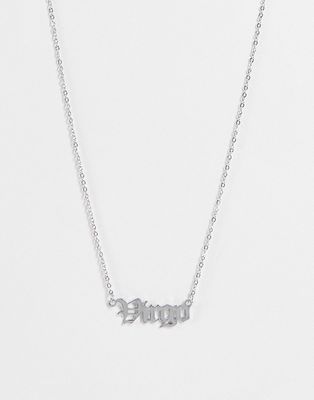 DesignB London Virgo stainless steel star sign necklace in silver
