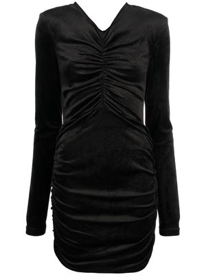 Designers Remix ruched velvet mini dress - Black