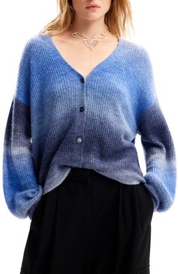 Desigual Hanna Ombré Stripe Cardigan in Blue