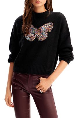 Desigual Jers Lilianma Butterfly Sweater in Black