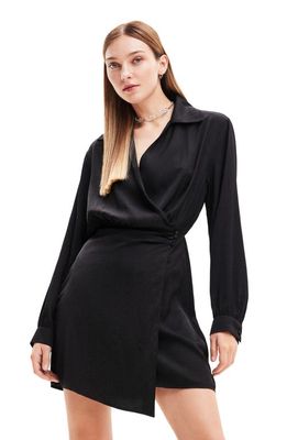 Desigual Matisse Long Sleeve Wrap Dress in Black