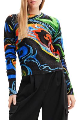 Desigual Psyque Lacroix Long Sleeve Sweater in Black
