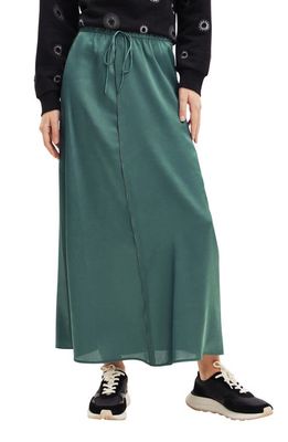 Desigual Satin Midi Skirt in Green