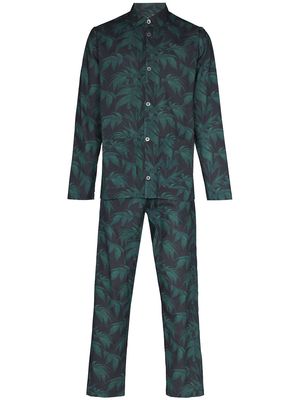 Desmond & Dempsey Byron tropical-print pyjama set - Blue