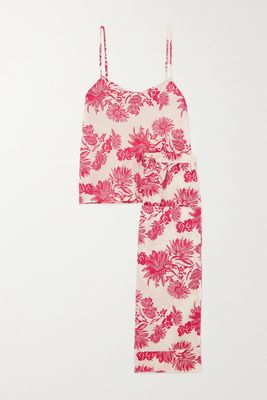 Desmond & Dempsey - Floral-print Organic Cotton-voile Pajama Set - Pink
