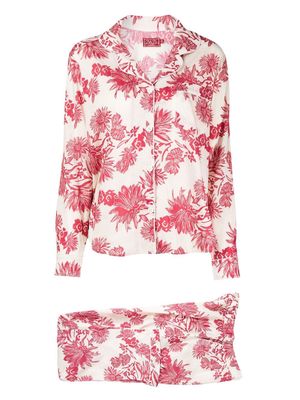 Desmond & Dempsey floral-print pajama set - Red